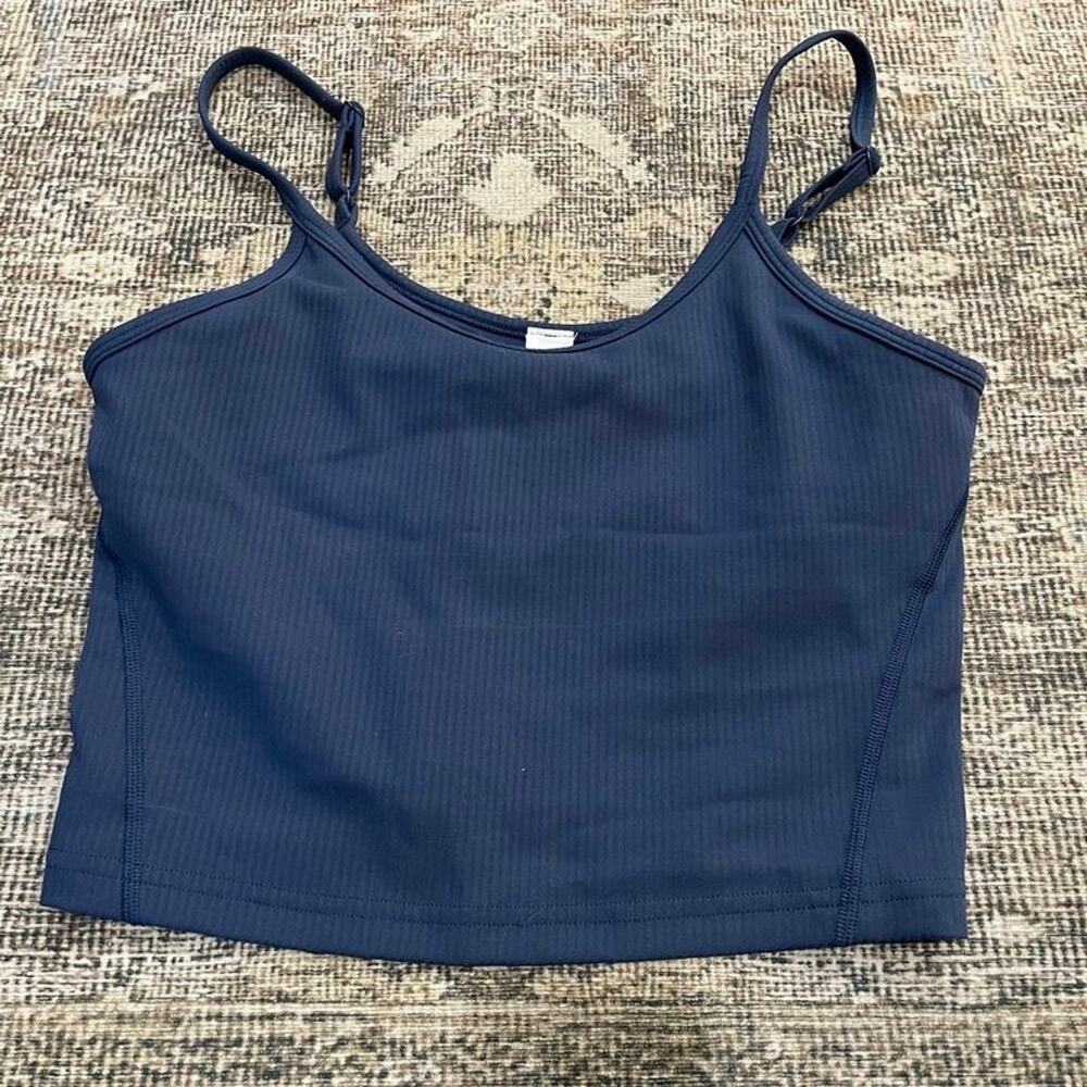 Lululemon Wunder Train U-Neck Strappy Ribbed Tank Top Club Blue Size 6